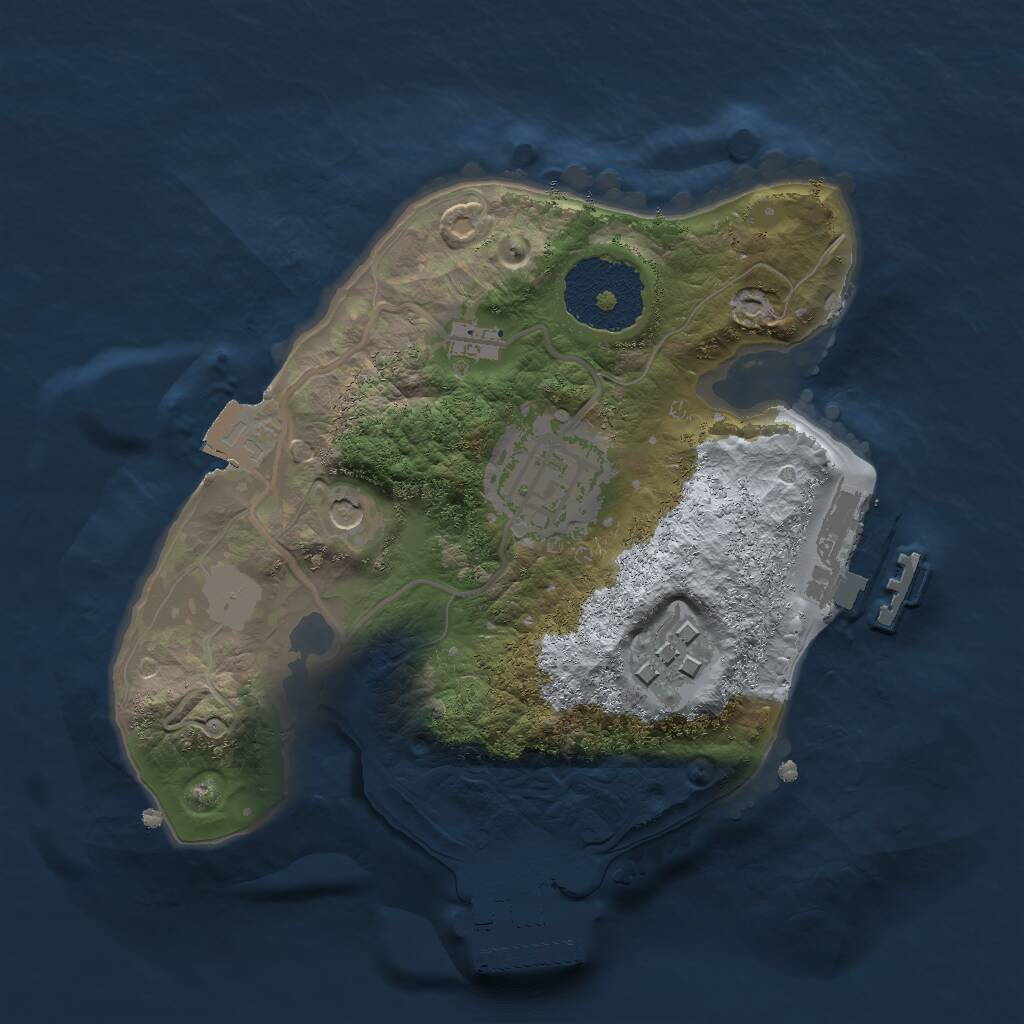 Rust Map: Procedural Map, Size: 2000, Seed: 1975, 6 Monuments