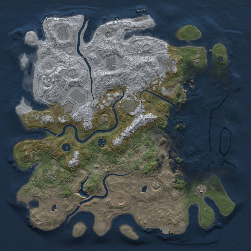 Rust Map: Procedural Map, Size: 4500, Seed: 20092021, 17 Monuments