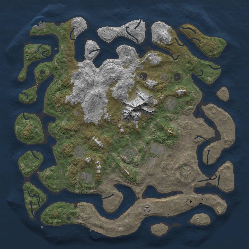 Rust Map: Procedural Map, Size: 5000, Seed: 79980830, 18 Monuments