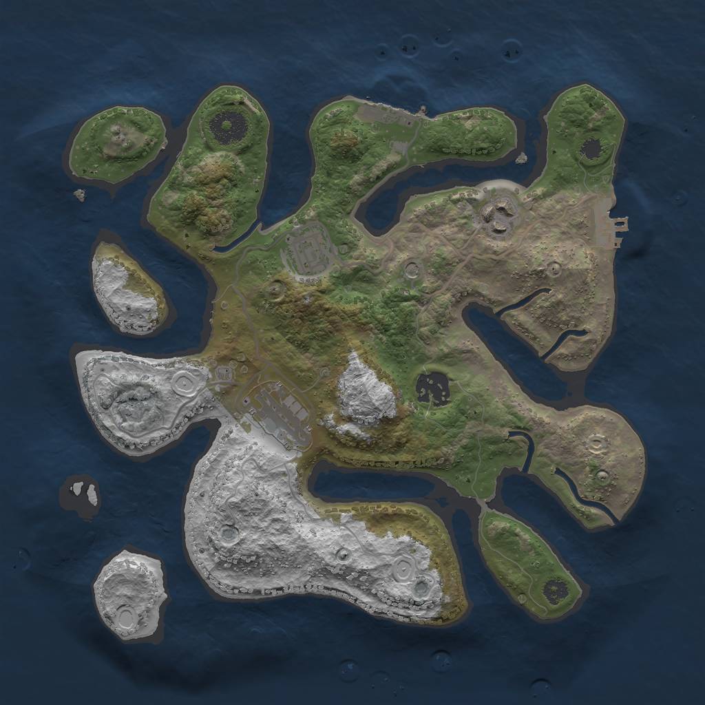 Rust Map: Procedural Map, Size: 3000, Seed: 520484326, 12 Monuments