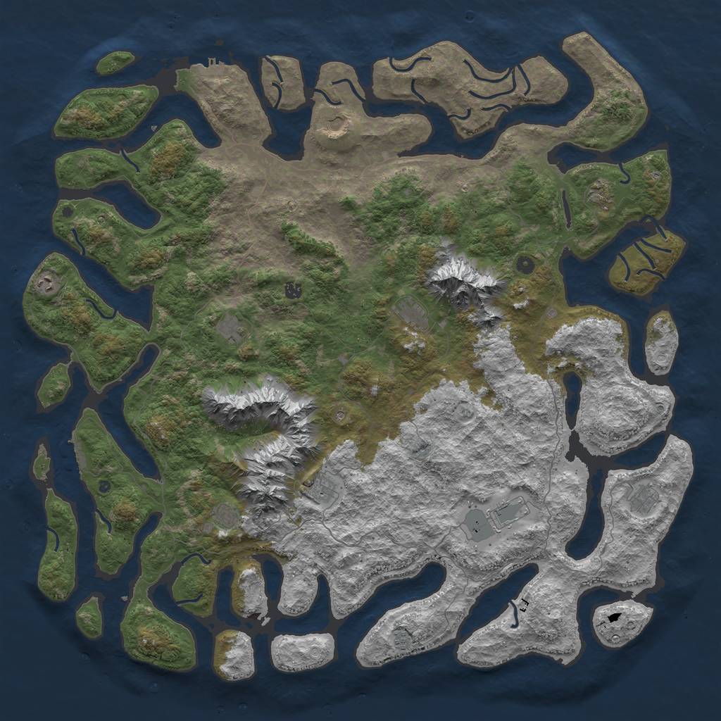 Rust Map: Procedural Map, Size: 6000, Seed: 507118924, 19 Monuments