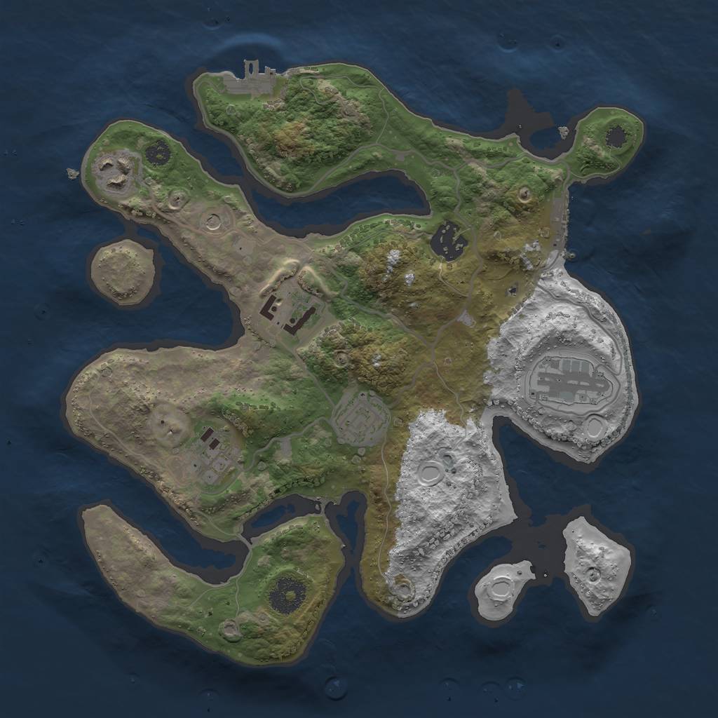Rust Map: Procedural Map, Size: 3000, Seed: 1068, 14 Monuments