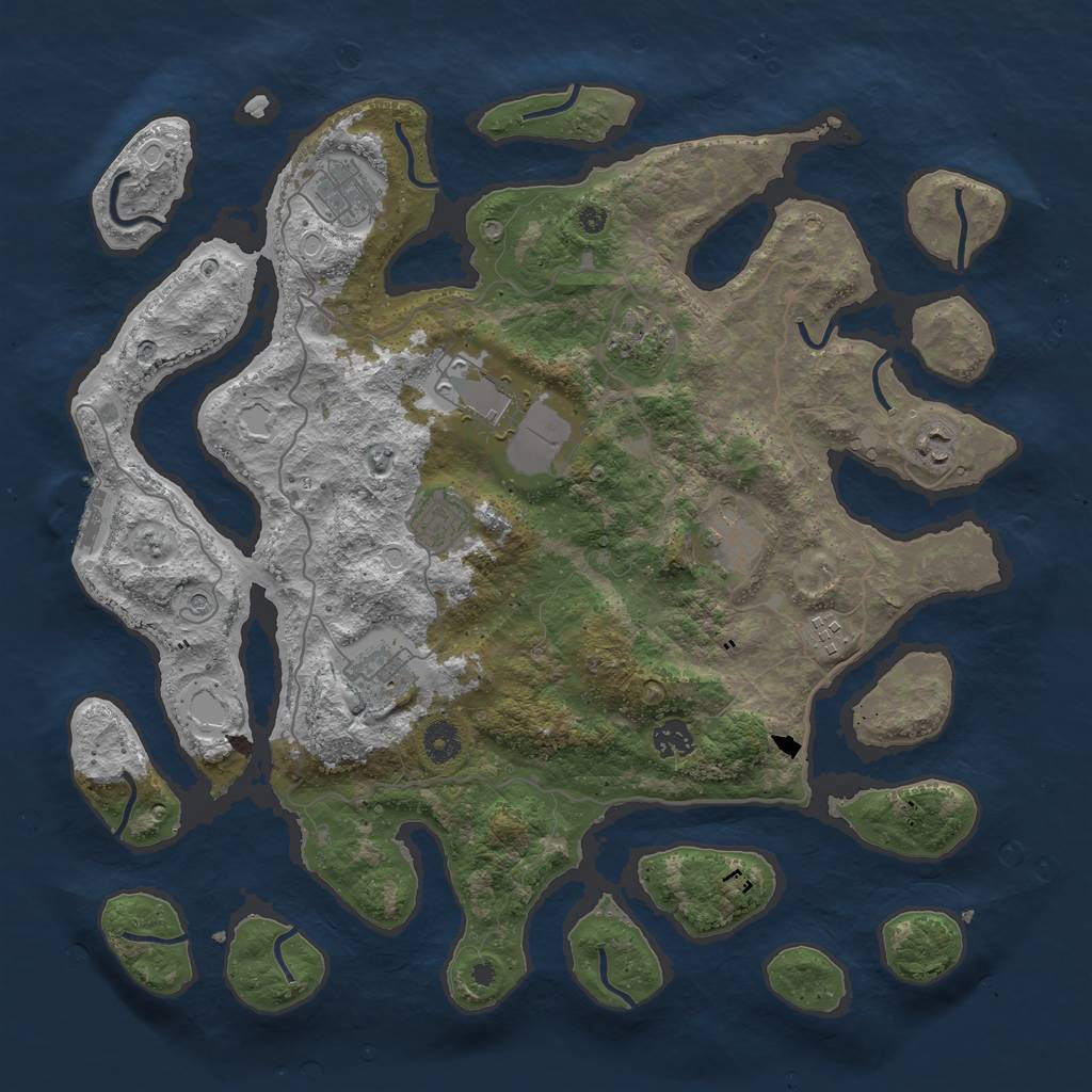 Rust Map: Procedural Map, Size: 4100, Seed: 2022, 16 Monuments