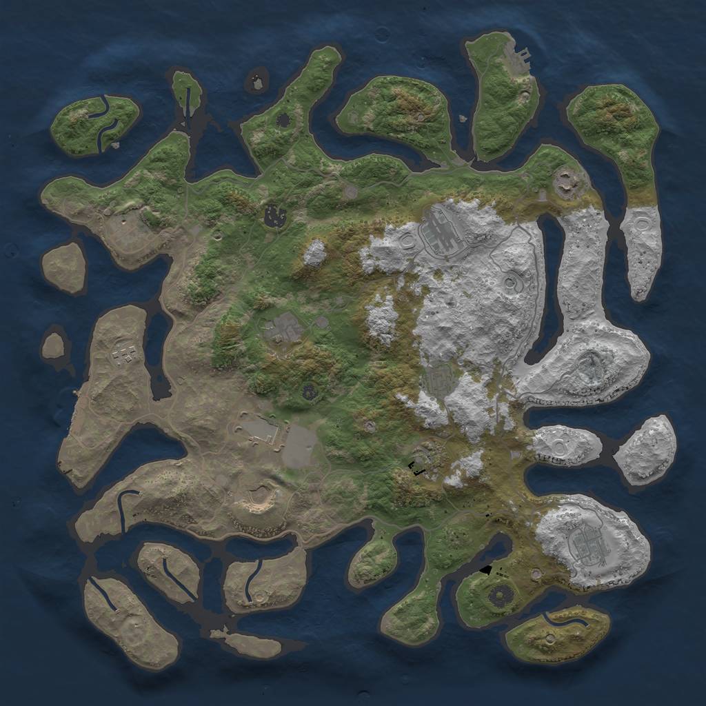Rust Map: Procedural Map, Size: 4500, Seed: 22009, 19 Monuments