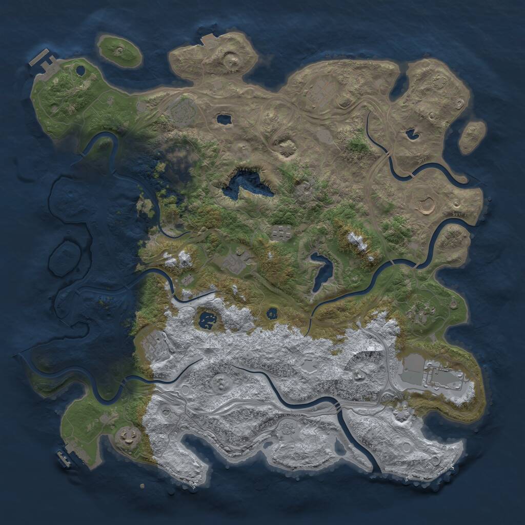 Rust Map: Procedural Map, Size: 4500, Seed: 112009, 17 Monuments