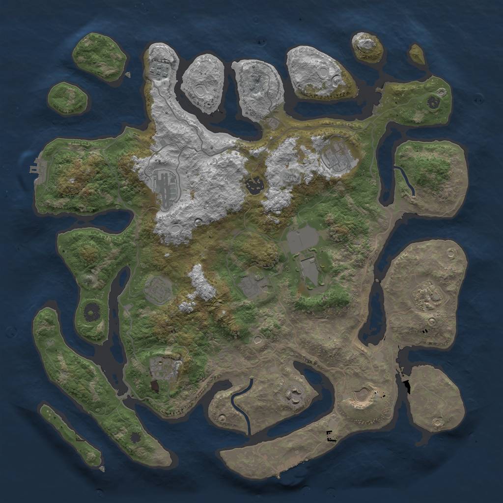 Rust Map: Procedural Map, Size: 4200, Seed: 1623334173, 19 Monuments