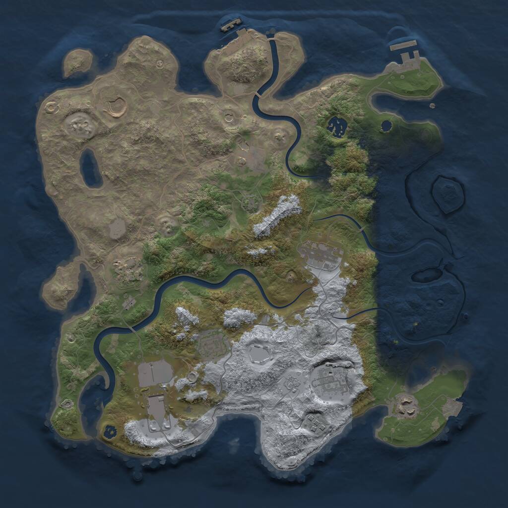 Rust Map: Procedural Map, Size: 3800, Seed: 1848464, 16 Monuments