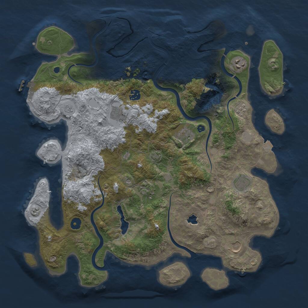 Rust Map: Procedural Map, Size: 4096, Seed: 102009, 14 Monuments