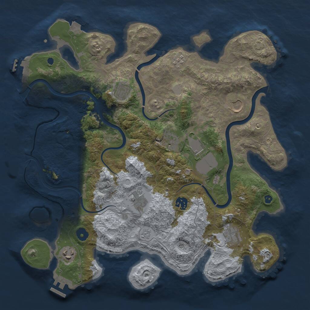 Rust Map: Procedural Map, Size: 3750, Seed: 537430465, 15 Monuments