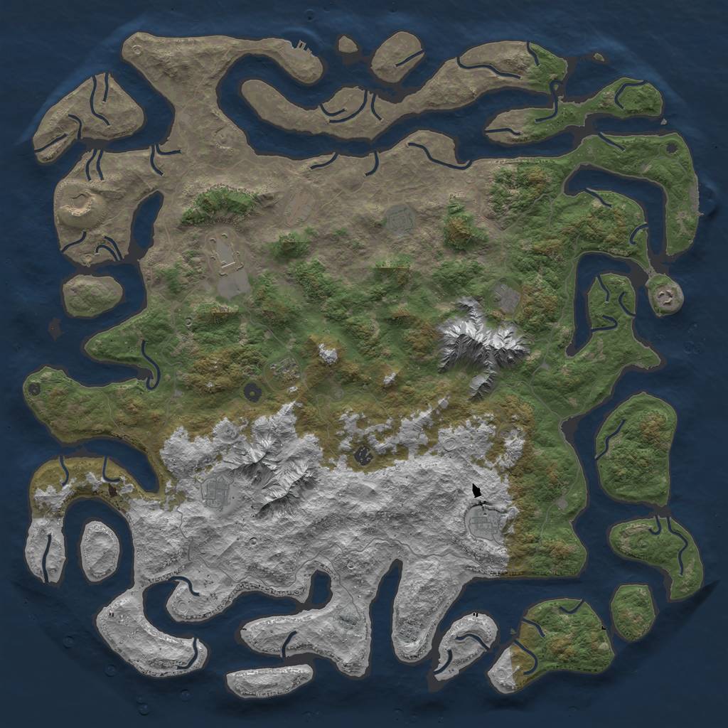 Rust Map: Procedural Map, Size: 6000, Seed: 89615761, 19 Monuments