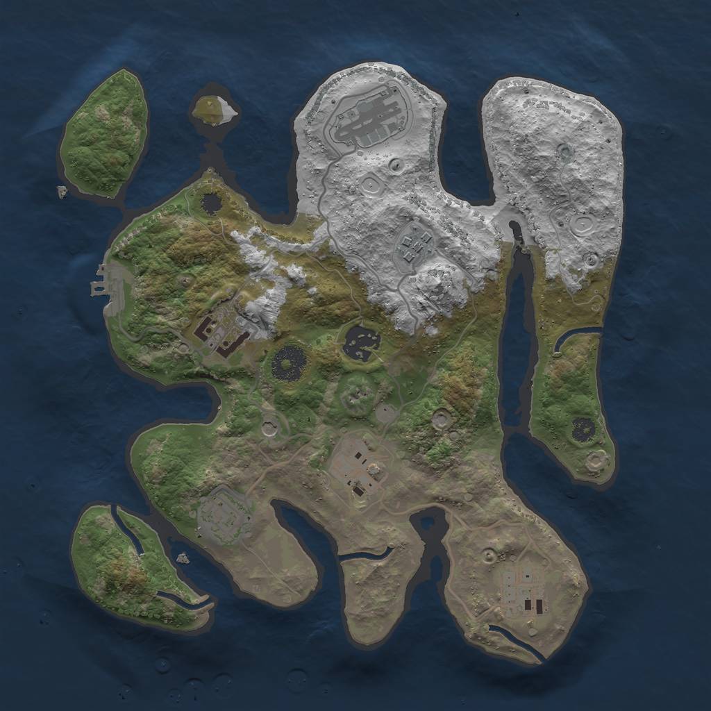 Rust Map: Procedural Map, Size: 3000, Seed: 917055745, 14 Monuments