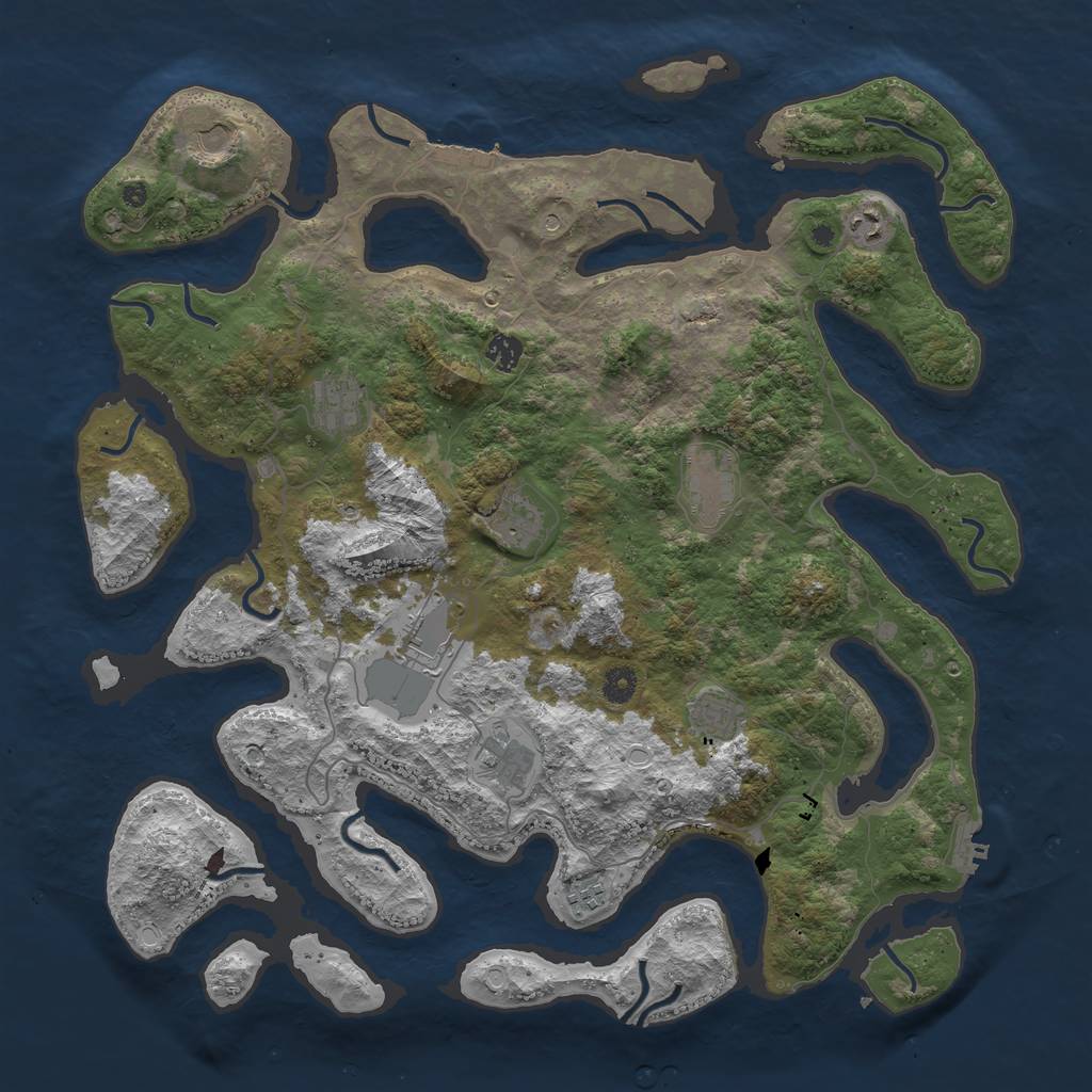 Rust Map: Procedural Map, Size: 4500, Seed: 1896549813, 18 Monuments