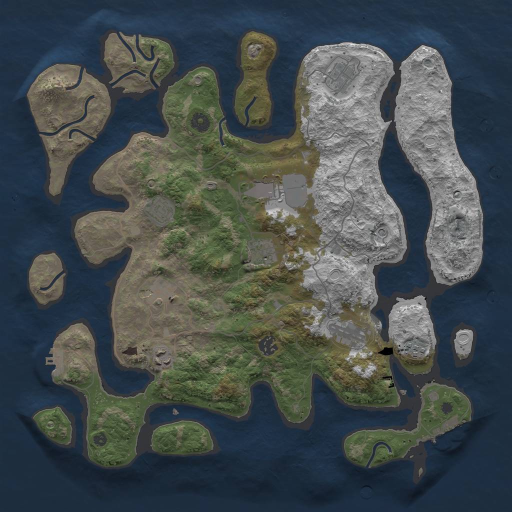 Rust Map: Procedural Map, Size: 4000, Seed: 5311, 17 Monuments