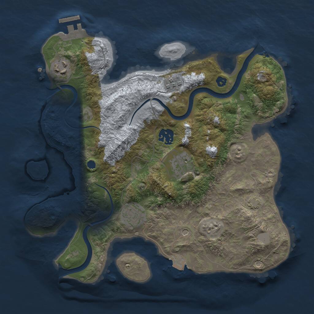 Rust Map: Procedural Map, Size: 3000, Seed: 217319122, 9 Monuments