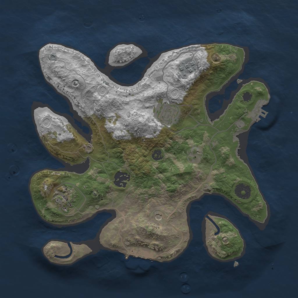 Rust Map: Procedural Map, Size: 2800, Seed: 201090, 12 Monuments