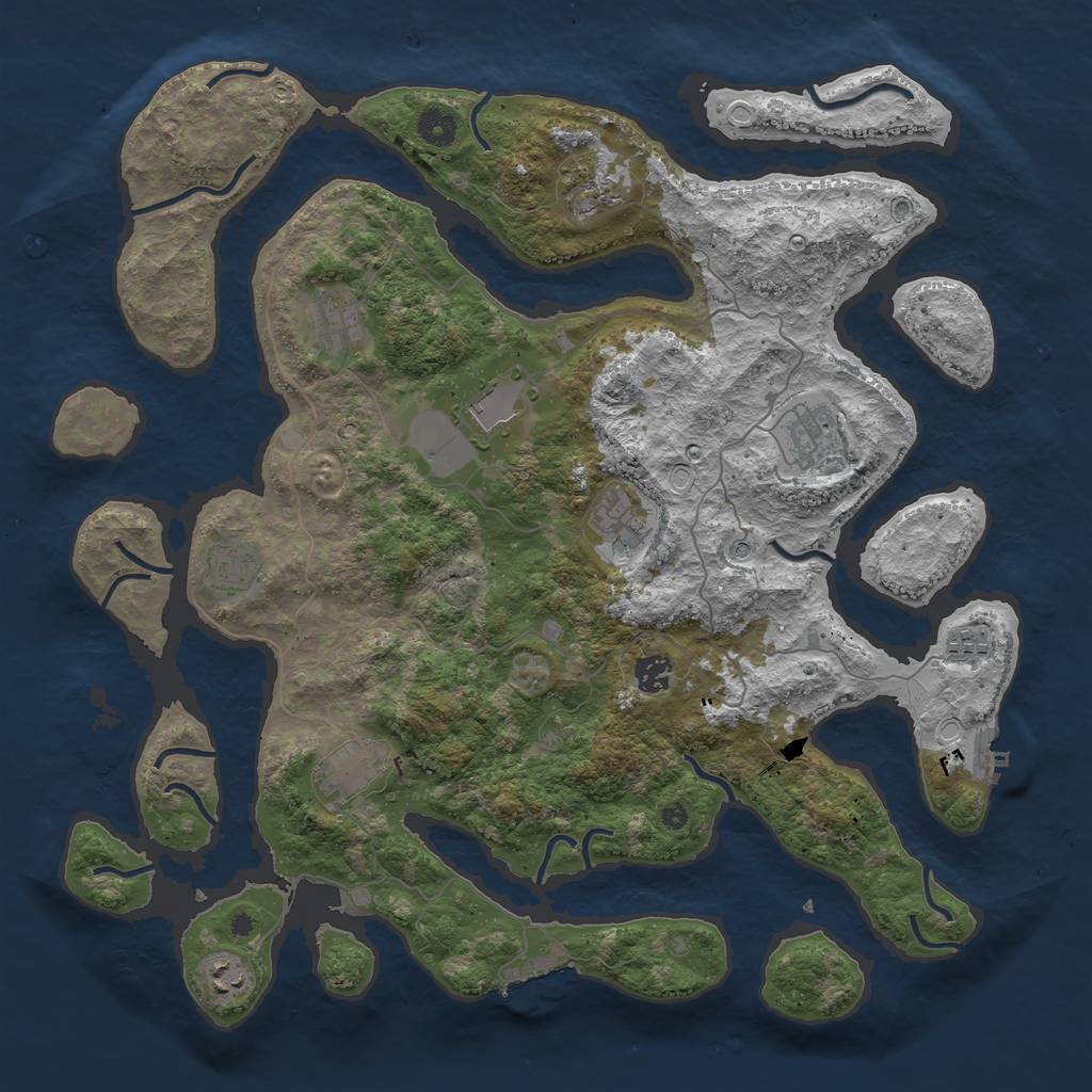 Rust Map: Procedural Map, Size: 4250, Seed: 781579231, 18 Monuments