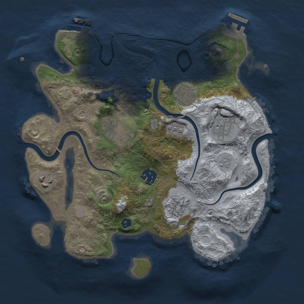 Rust Map: Procedural Map, Size: 3000, Seed: 1434877039, 13 Monuments