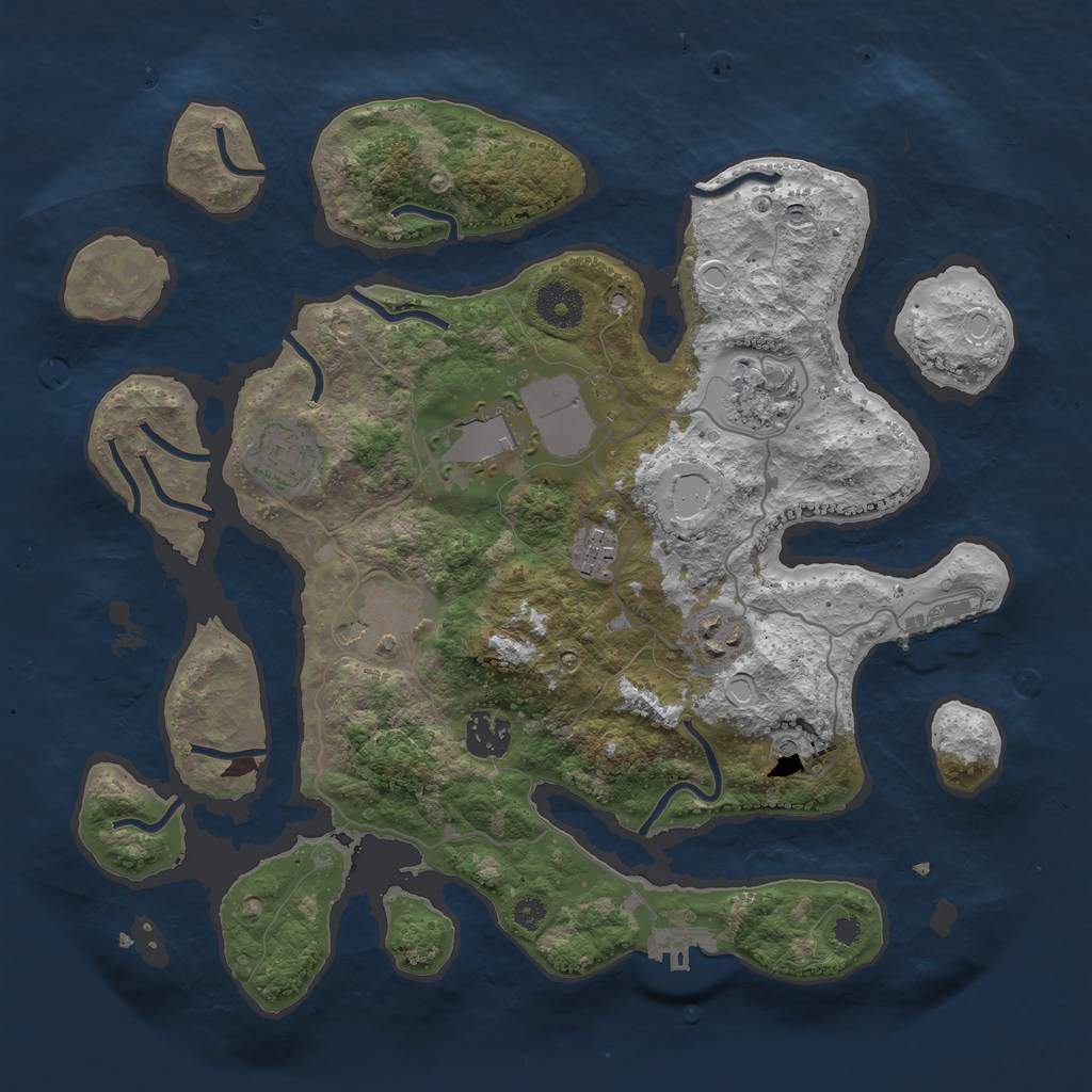 Rust Map: Procedural Map, Size: 3500, Seed: 781579231, 15 Monuments