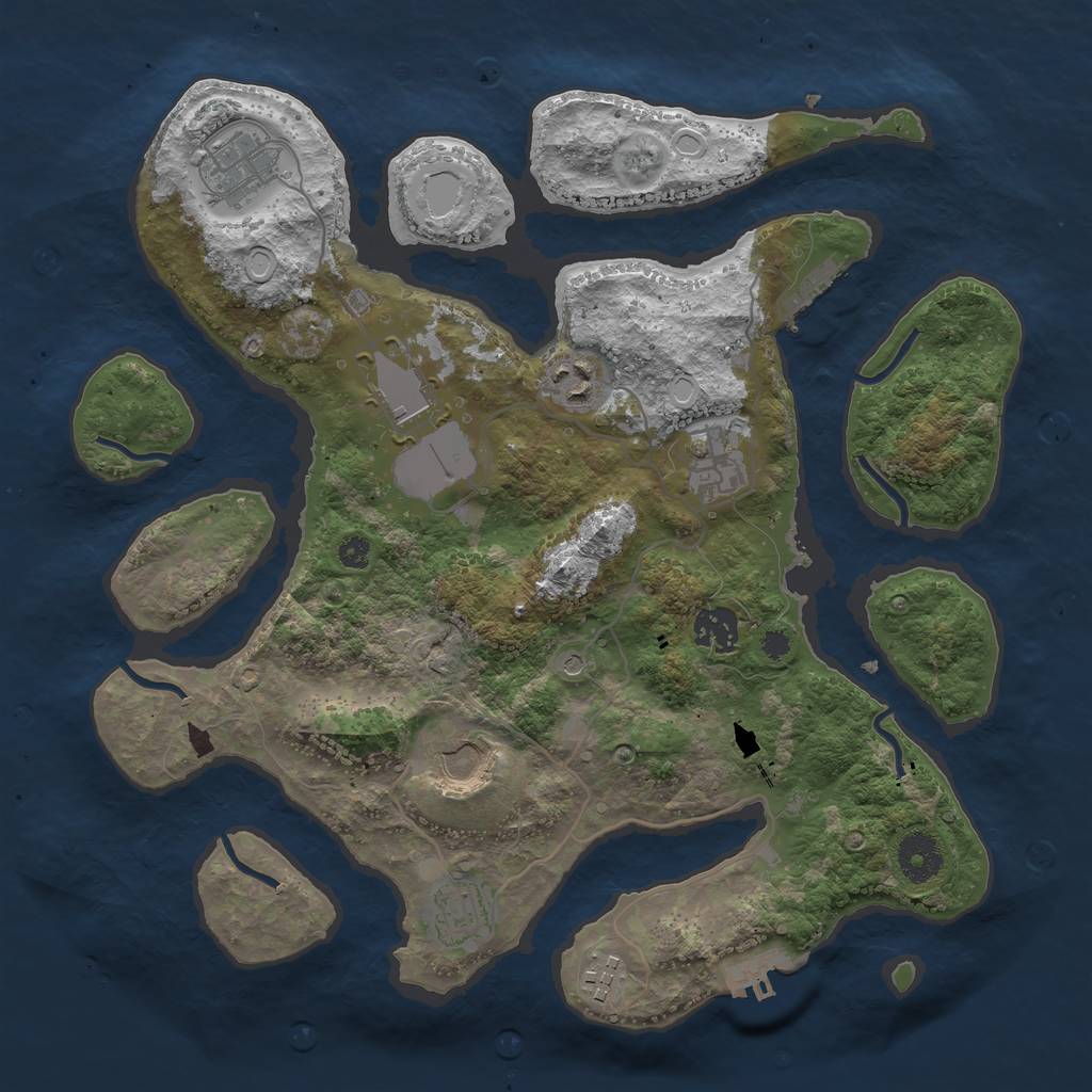 Rust Map: Procedural Map, Size: 3500, Seed: 509754937, 16 Monuments