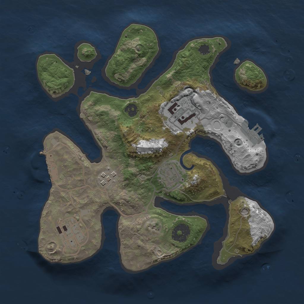 Rust Map: Procedural Map, Size: 2500, Seed: 98404, 11 Monuments