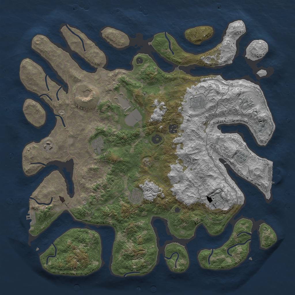 Rust Map: Procedural Map, Size: 4500, Seed: 453967, 18 Monuments