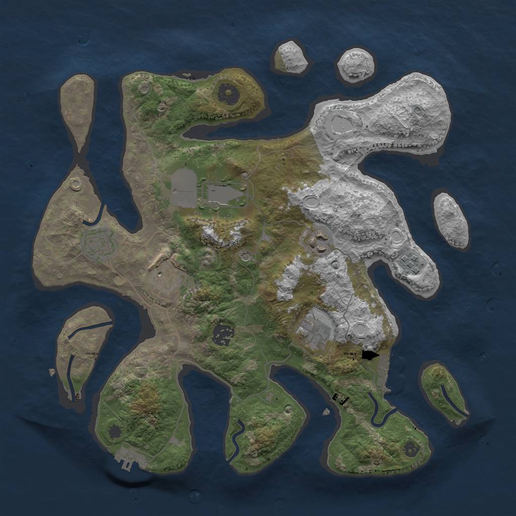 Rust Map: Procedural Map, Size: 3500, Seed: 2798, 15 Monuments