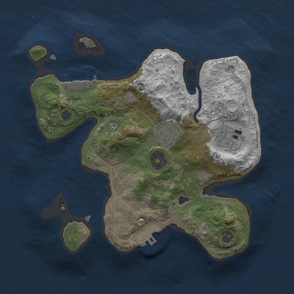 Rust Map: Procedural Map, Size: 2500, Seed: 113365453, 10 Monuments
