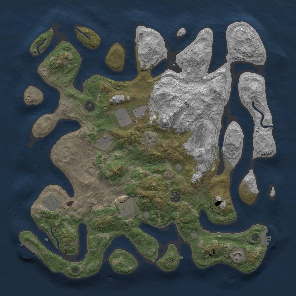 Rust Map: Procedural Map, Size: 4250, Seed: 23296, 16 Monuments