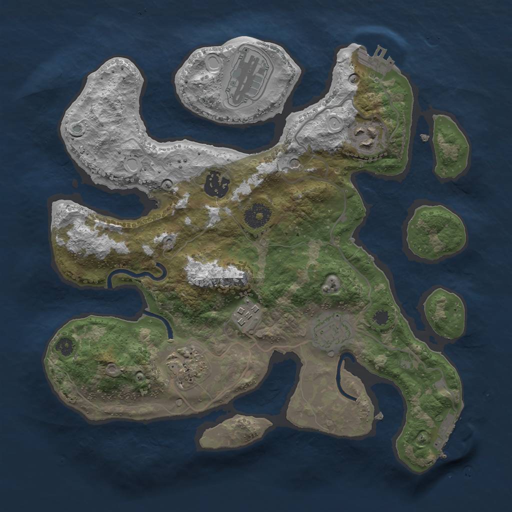 Rust Map: Procedural Map, Size: 3000, Seed: 15548, 14 Monuments