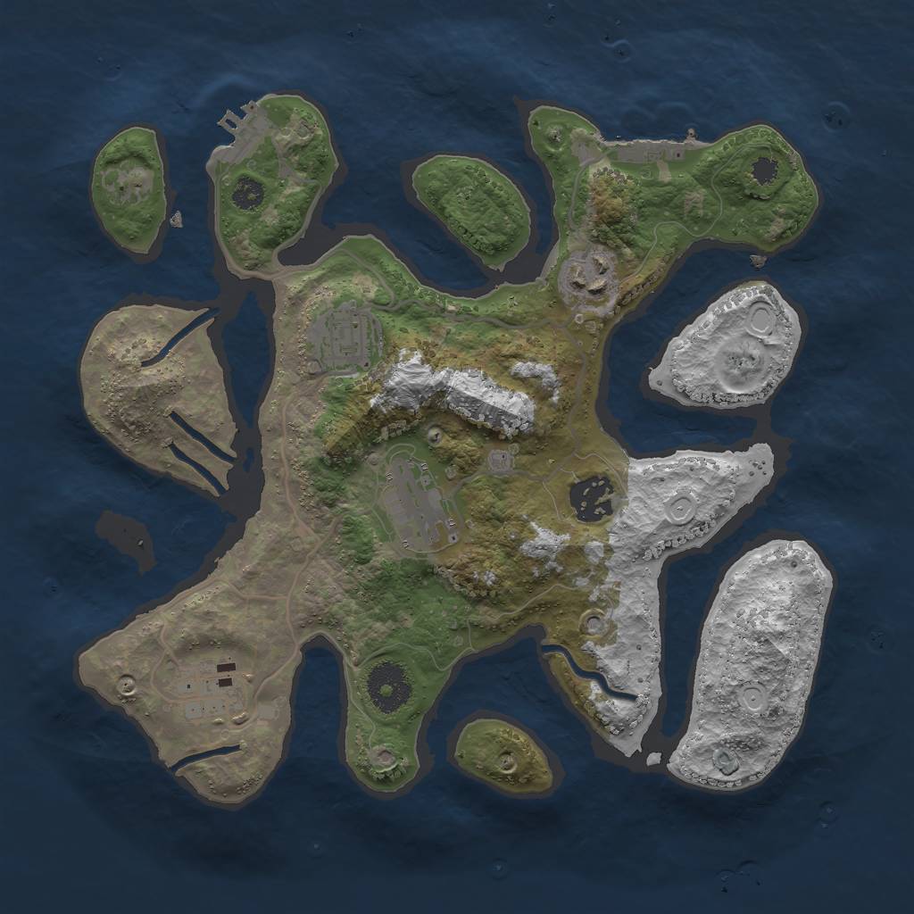 Rust Map: Procedural Map, Size: 3000, Seed: 1446919964, 12 Monuments