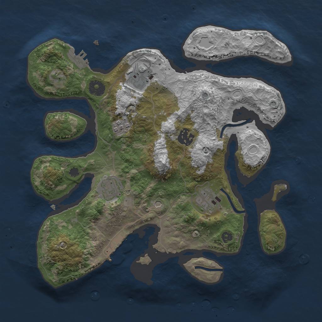 Rust Map: Procedural Map, Size: 3000, Seed: 1302917566, 13 Monuments