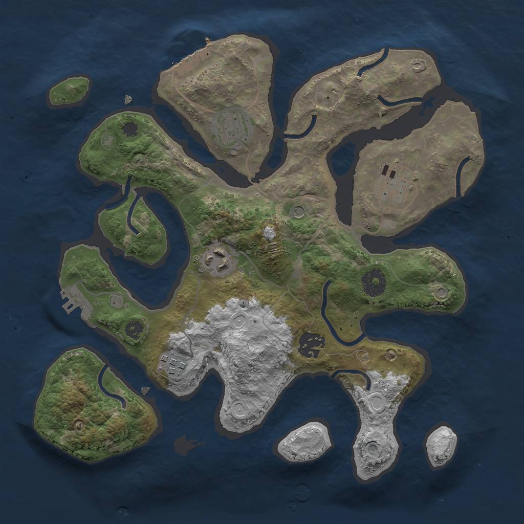 Rust Map: Procedural Map, Size: 3000, Seed: 578735963, 13 Monuments