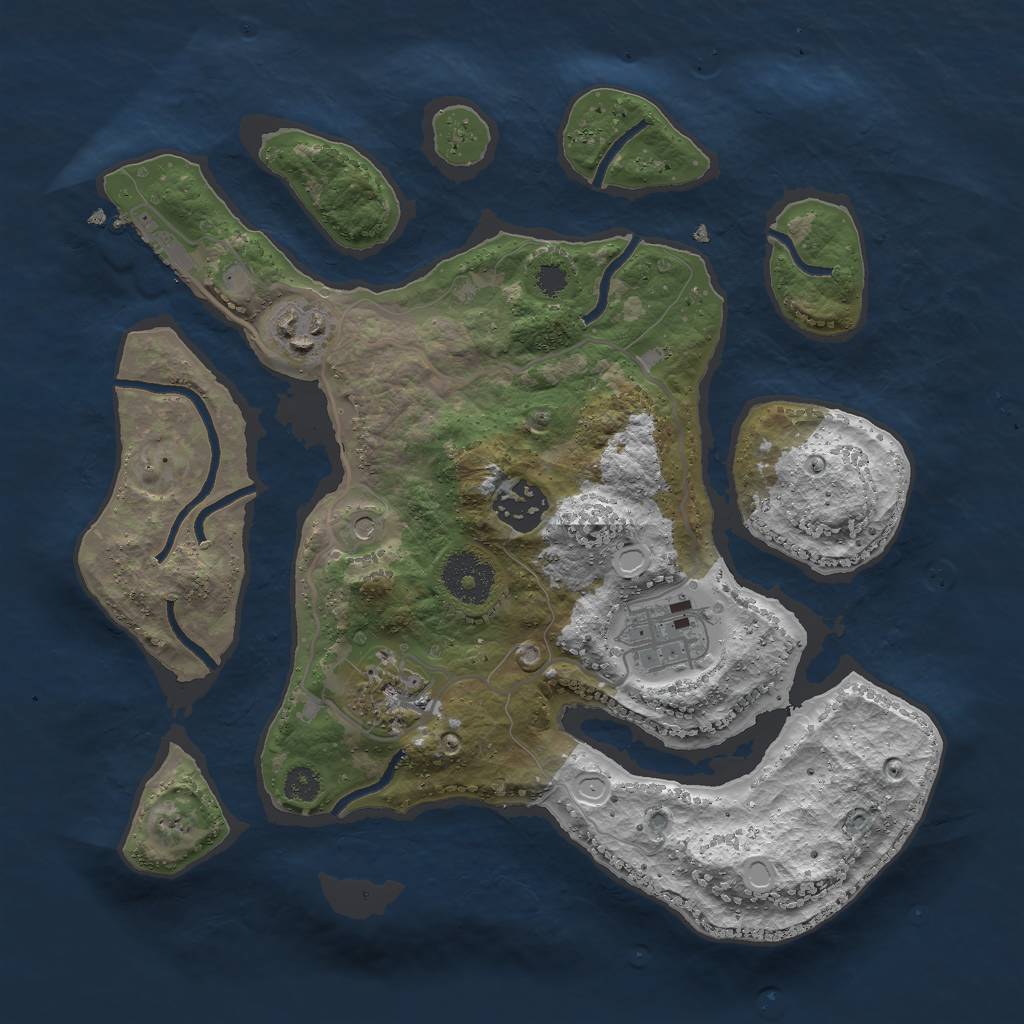 Rust Map: Procedural Map, Size: 3000, Seed: 526950406, 11 Monuments
