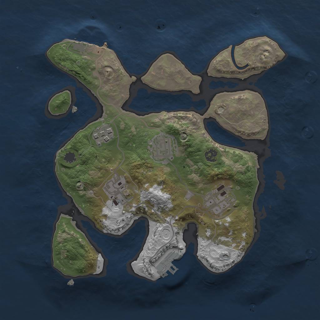 Rust Map: Procedural Map, Size: 2500, Seed: 6394, 11 Monuments