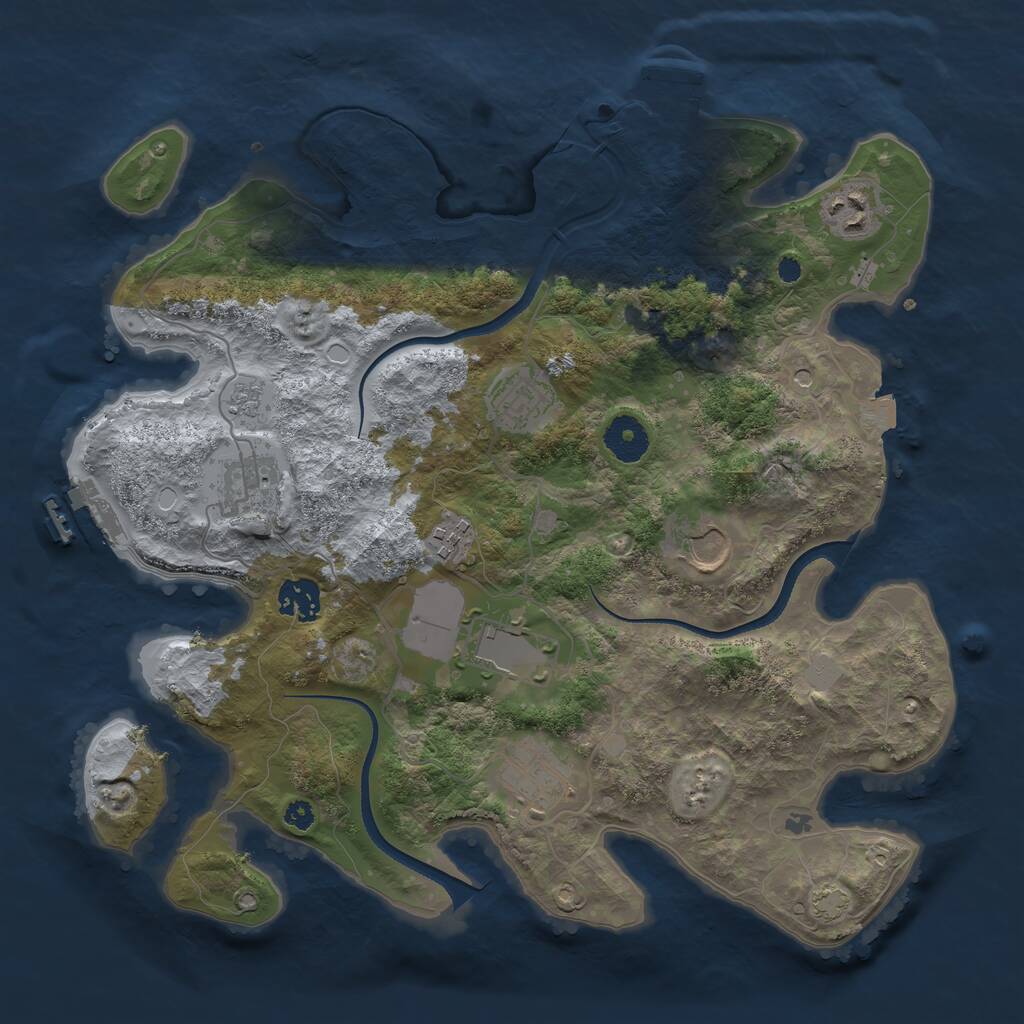 Rust Map: Procedural Map, Size: 3500, Seed: 77771109, 14 Monuments