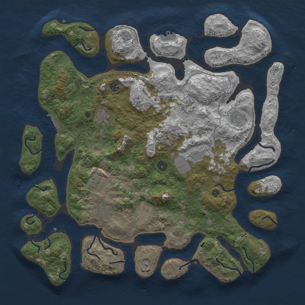 Rust Map: Procedural Map, Size: 4500, Seed: 5588, 18 Monuments