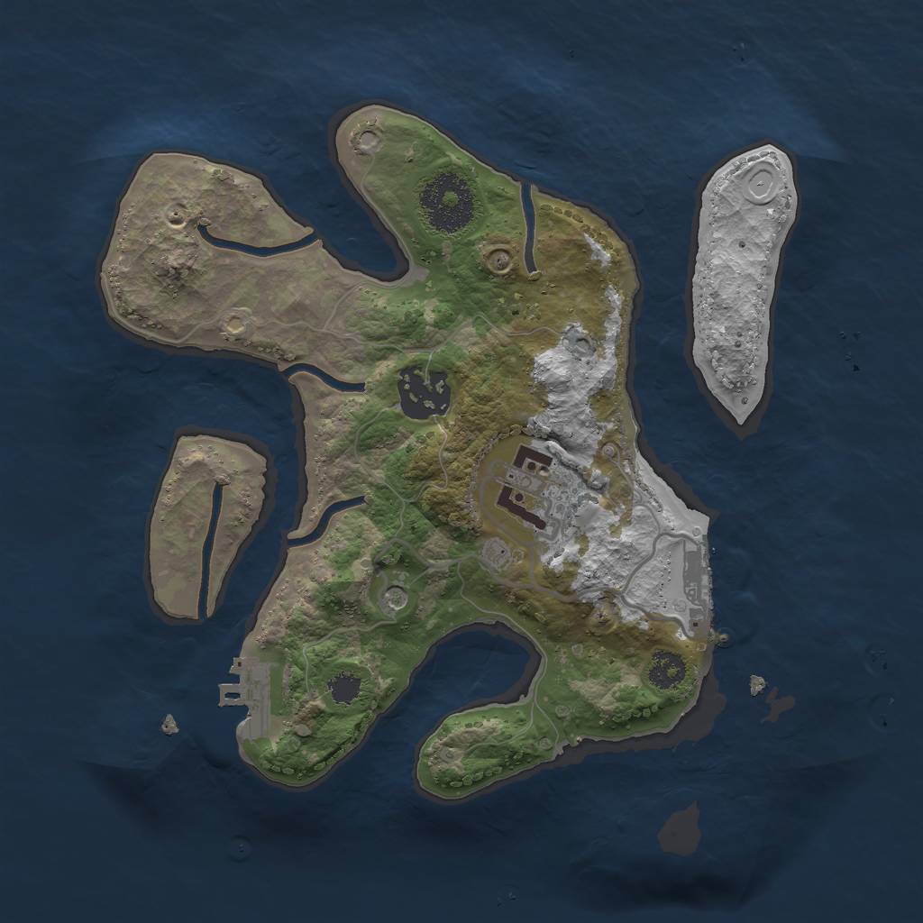 Rust Map: Procedural Map, Size: 2500, Seed: 2342, 10 Monuments