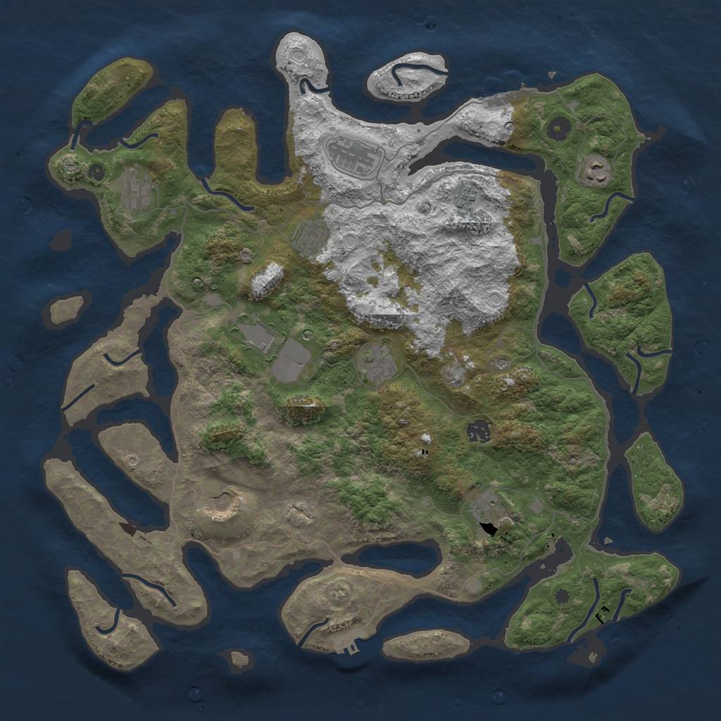 Rust Map: Procedural Map, Size: 4500, Seed: 32670257, 18 Monuments