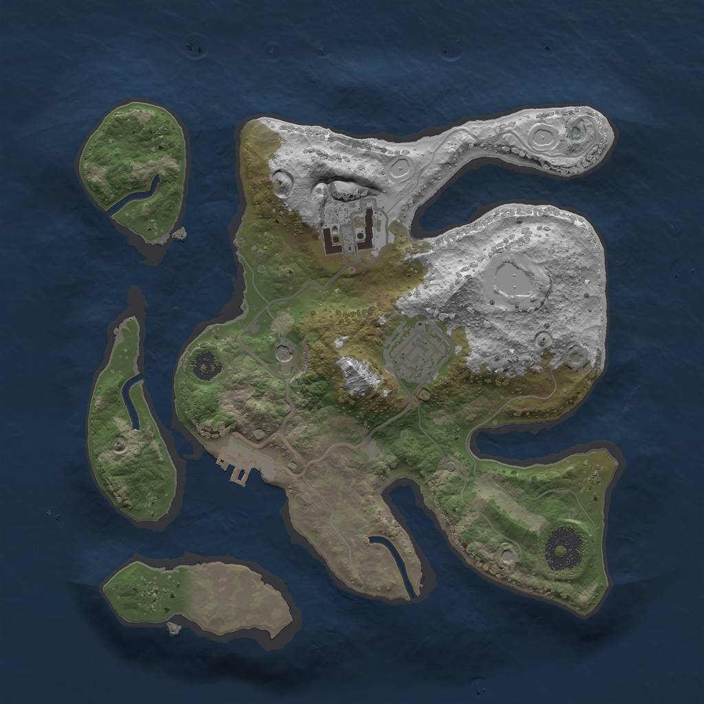 Rust Map: Procedural Map, Size: 2600, Seed: 445181, 9 Monuments