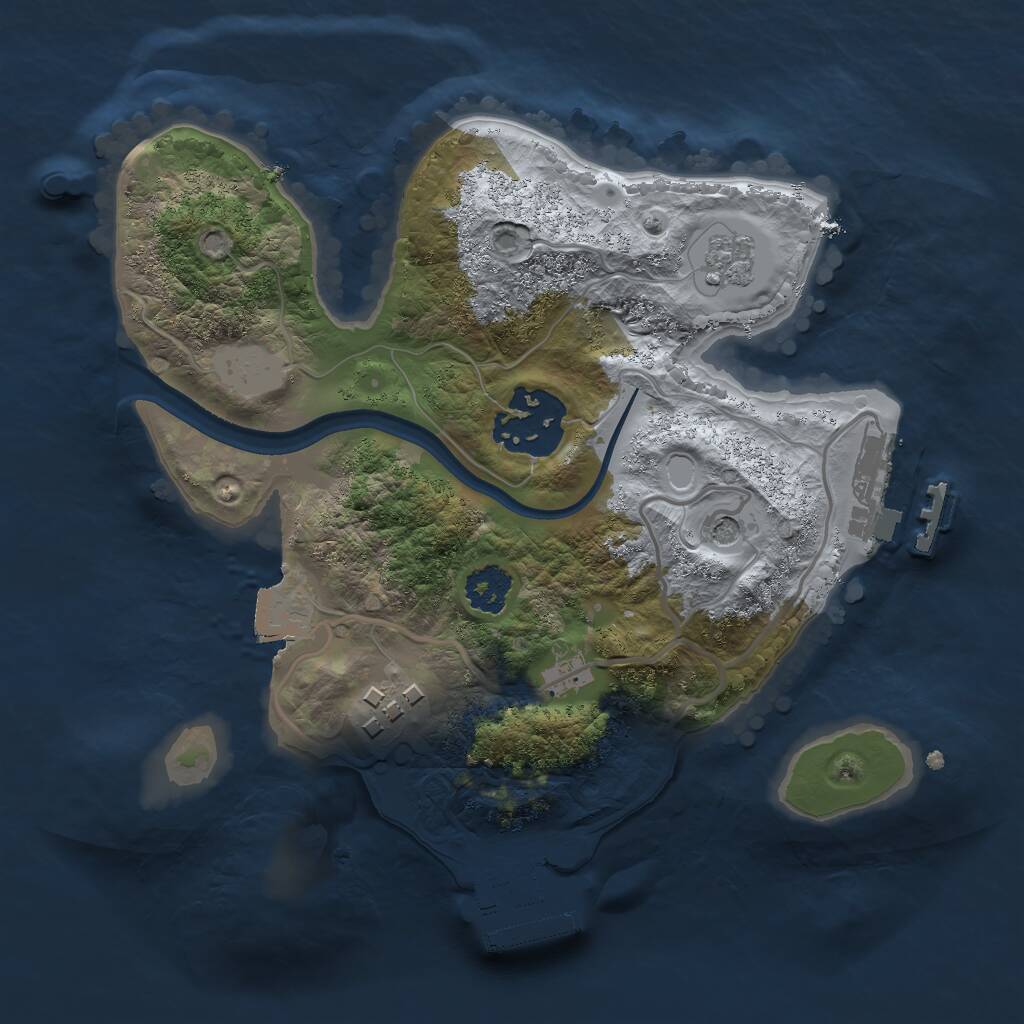 Rust Map: Procedural Map, Size: 2200, Seed: 2068682045, 7 Monuments