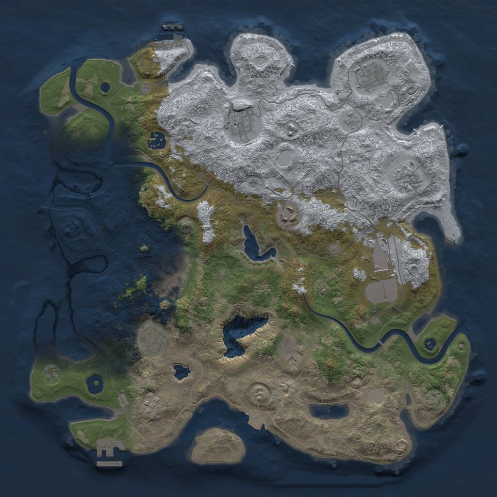 Rust Map: Procedural Map, Size: 4000, Seed: 26452, 16 Monuments