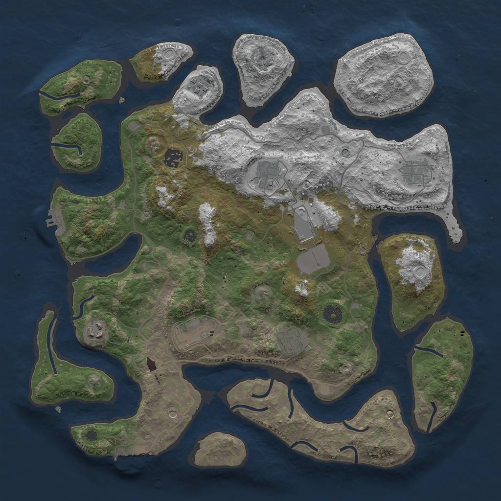 Rust Map: Procedural Map, Size: 4000, Seed: 26452, 16 Monuments