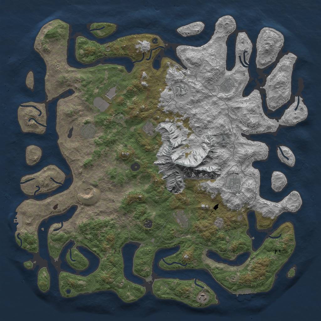 Rust Map: Procedural Map, Size: 5500, Seed: 1533953765, 19 Monuments