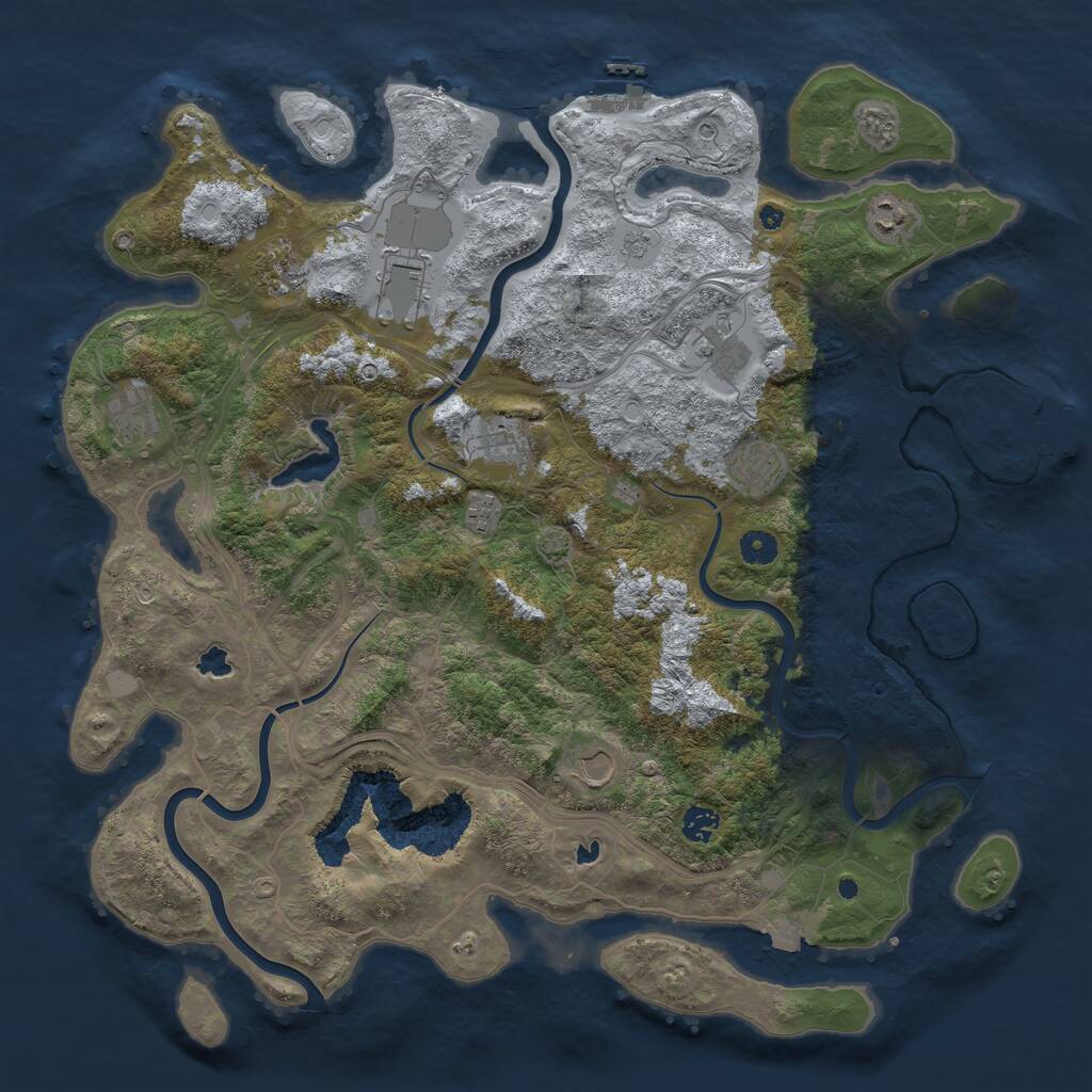 Rust Map: Procedural Map, Size: 4500, Seed: 7834875, 16 Monuments