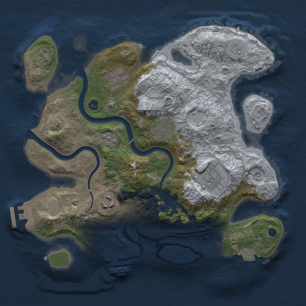 Rust Map: Procedural Map, Size: 3001, Seed: 1234567890, 11 Monuments