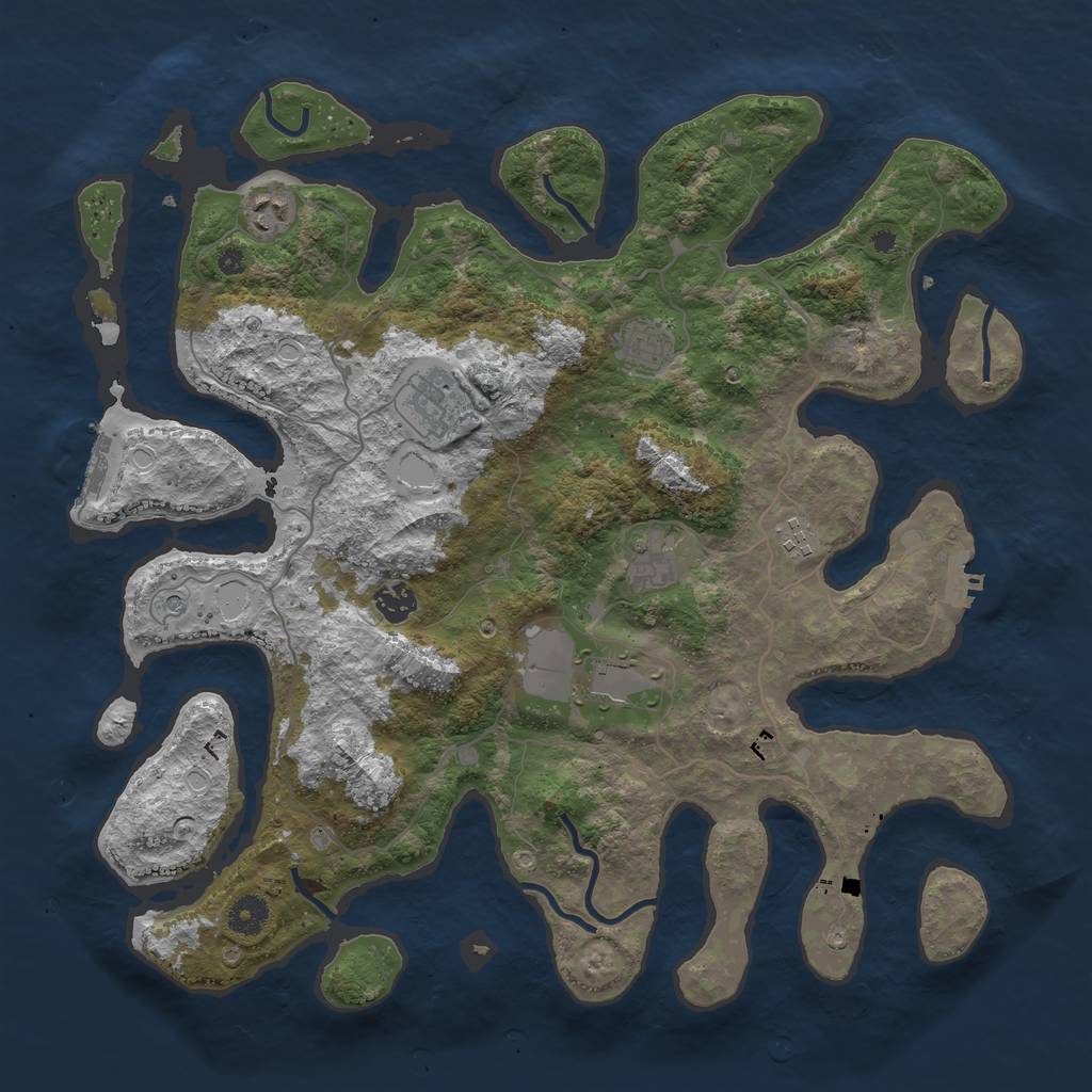 Rust Map: Procedural Map, Size: 4096, Seed: 559417154, 15 Monuments