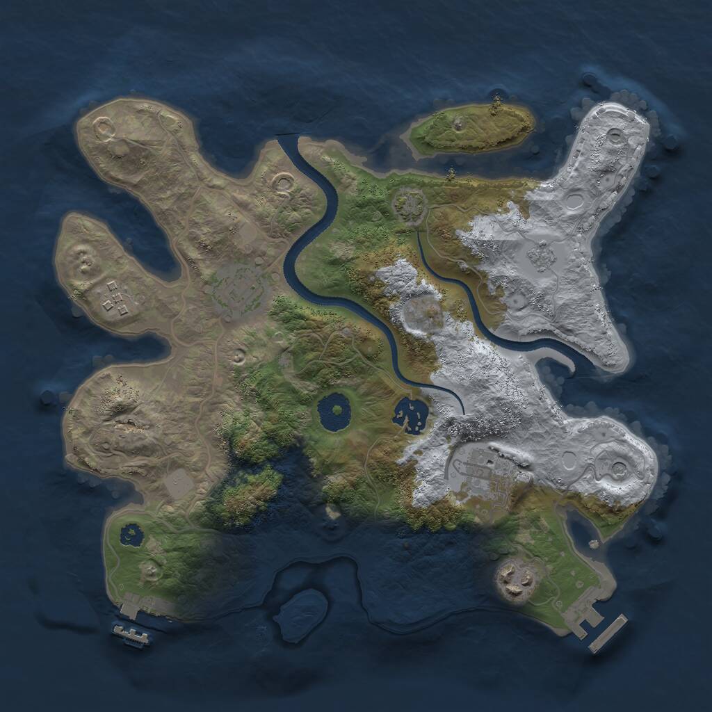 Rust Map: Procedural Map, Size: 3000, Seed: 382426358, 11 Monuments