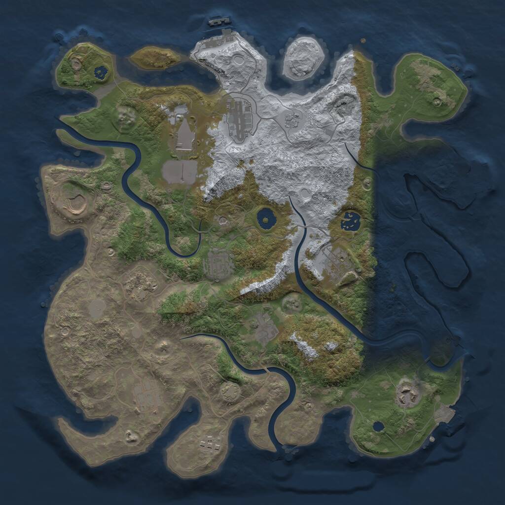Rust Map: Procedural Map, Size: 3800, Seed: 17852, 17 Monuments