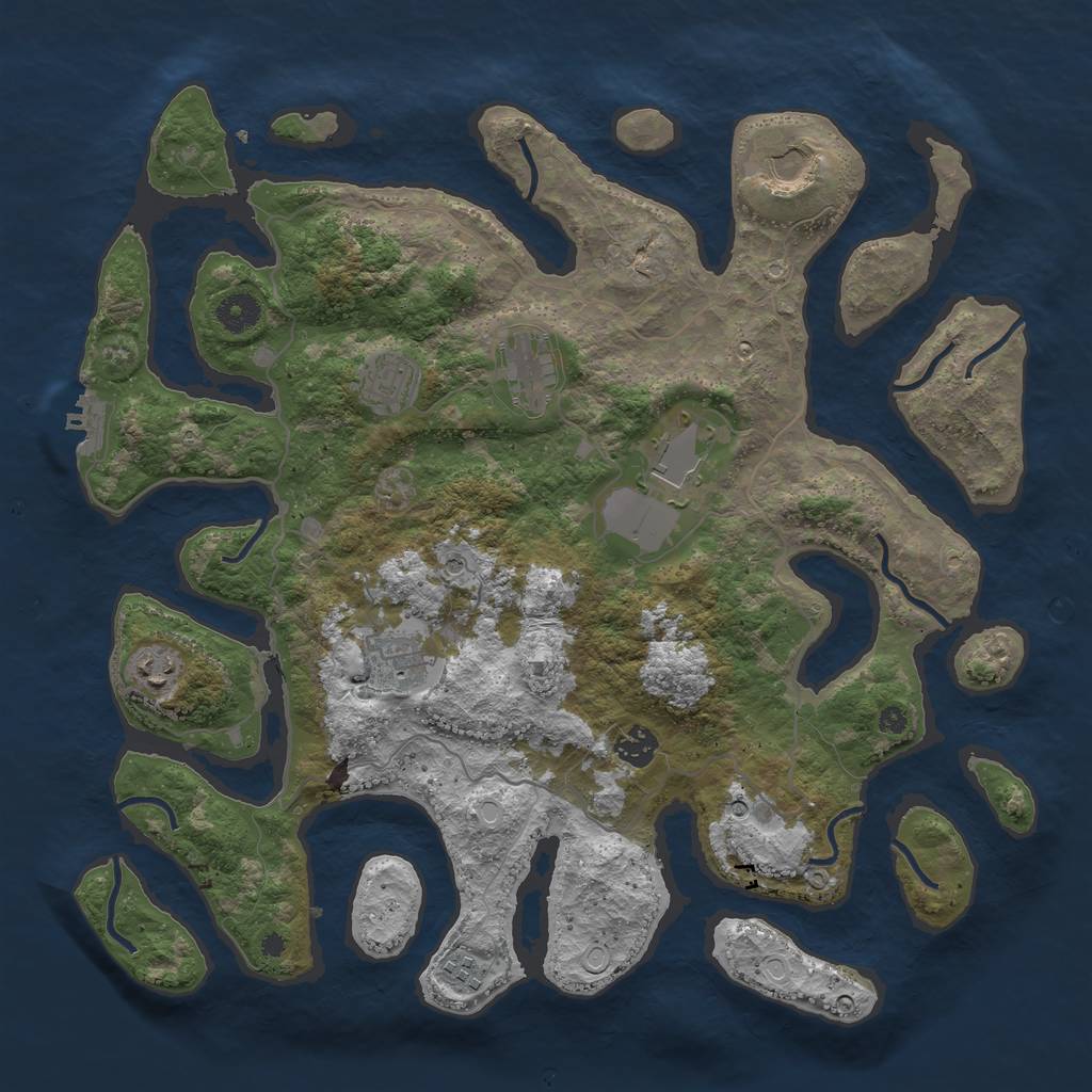 Rust Map: Procedural Map, Size: 4000, Seed: 1990691978, 15 Monuments