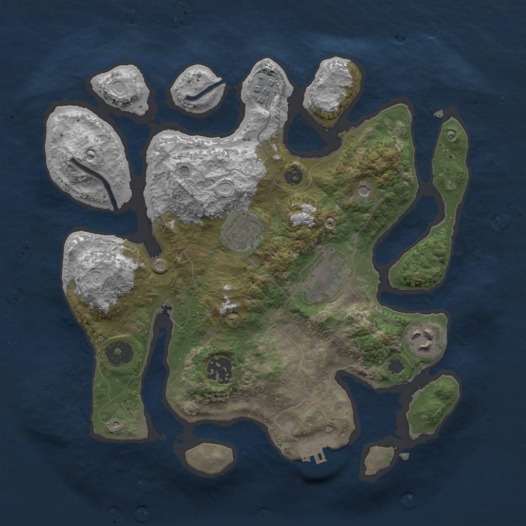 Rust Map: Procedural Map, Size: 3000, Seed: 1246816816, 12 Monuments